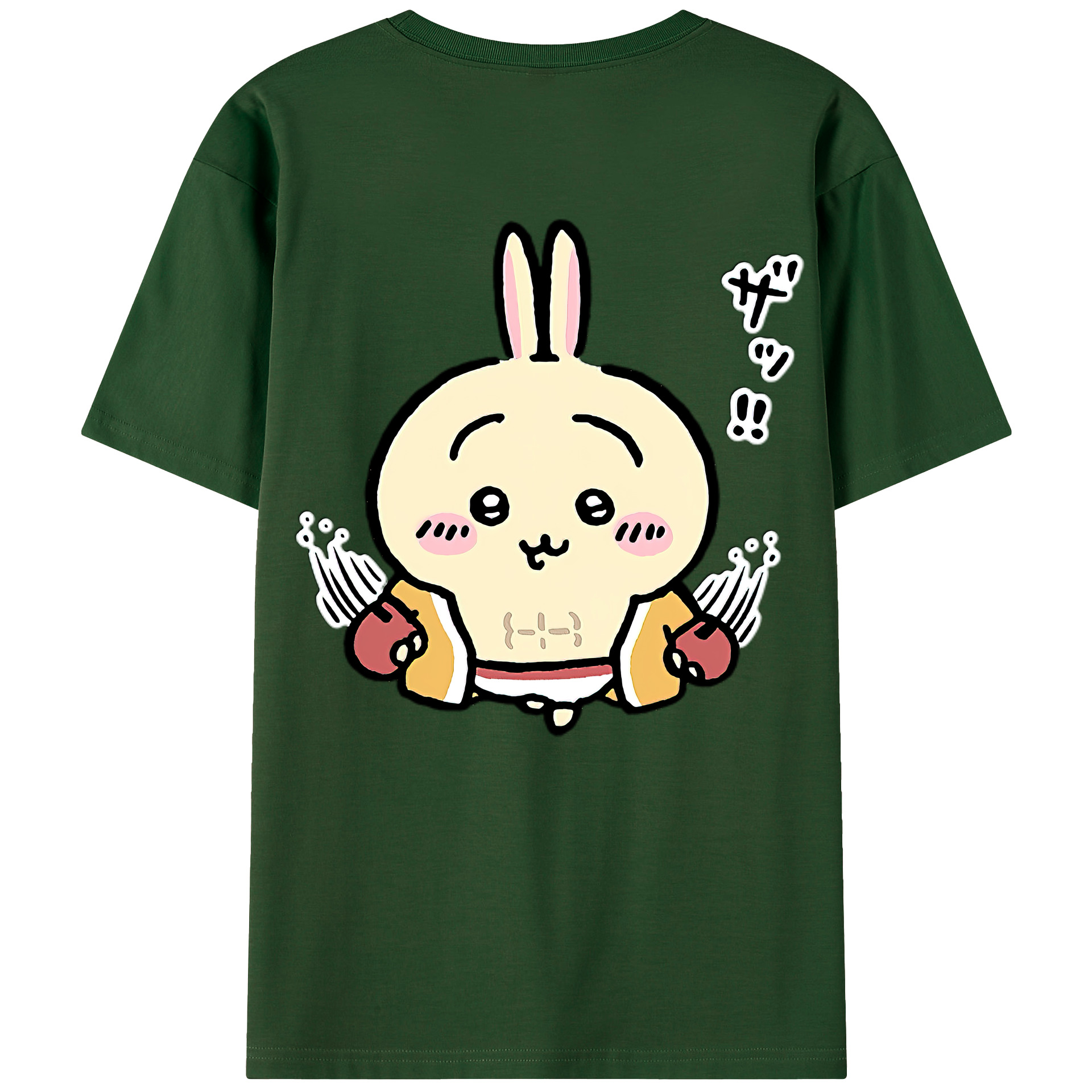 （画像用） ちいかわ うさぎ Chii-kawa usagi 綿100％半袖Tシャツ（背面プリント）